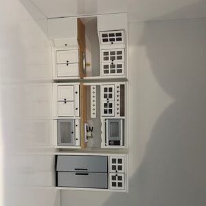 White Toy doll iland Kitchen Set 1/12 scale